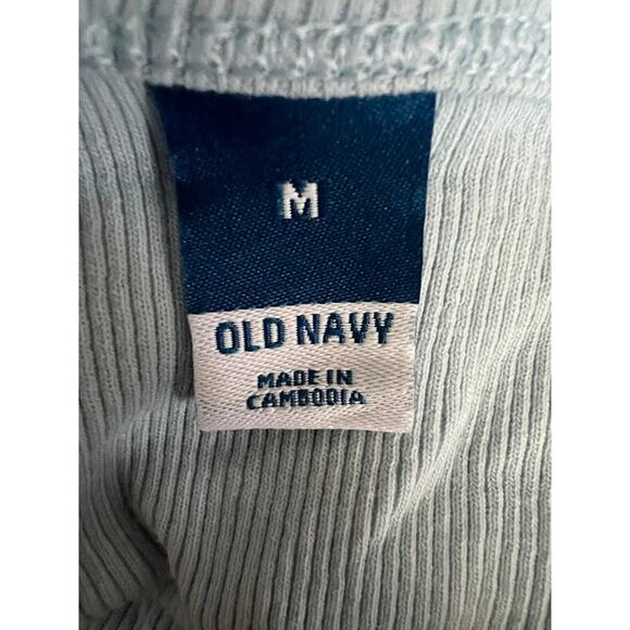 OLD NAVY Baby Blue Ribbed Adjustable Spaghetti Strap Fitted Dress Size M - Picture 3 of 4